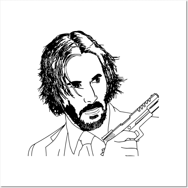 John Wick - Line art Wall Art by PodPosters